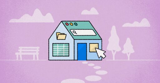 Cartoon of a house representing Visor's Workspace Homepage